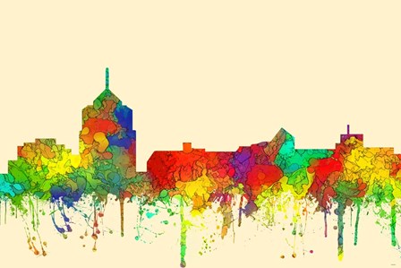 Roanoke Virginia Skyline-SG by Marlene Watson art print
