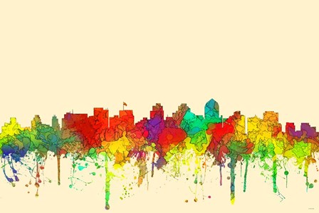 San Diego California Skyline-SG by Marlene Watson art print