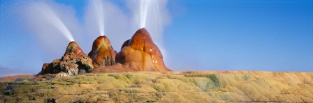 Water Erupting from Rocks, Fly Geyser, Black Rock Desert, Nevada by Panoramic Images art print