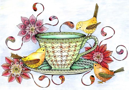 Afternoon Tea &amp; Tweets by The Tangled Peacock art print