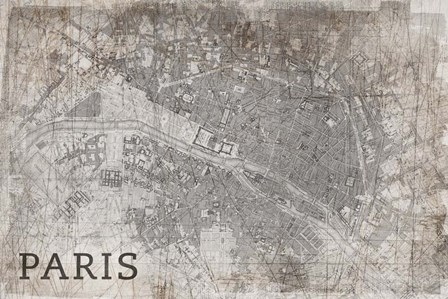 Map Paris White by Posters International Studio art print