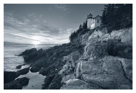 Bass Harbor Head Sunset with Border by Alan Majchrowicz art print