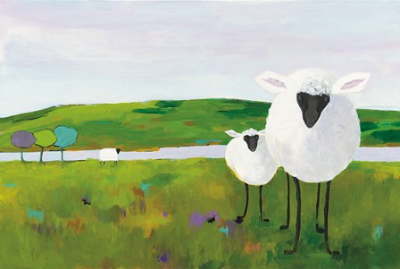 Sheep in the Meadow by Phyllis Adams art print