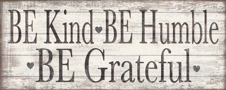 Kind Humble Grateful Wood Sign by Jen Killeen art print