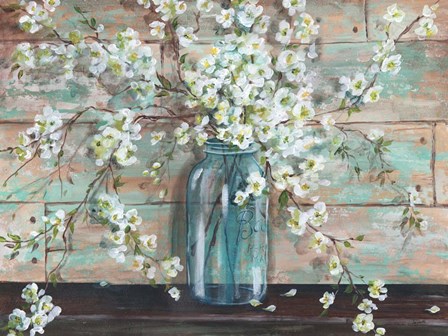 Blossoms in Mason Jar by Tre Sorelle Studios art print