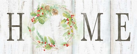 Holiday Wreath Home Sign by Cynthia Coulter art print
