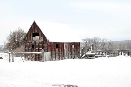 Winter Barn Landscape by Lu Anne Tyrrell art print
