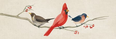 Festive Birds Panel II Linen by Danhui Nai art print