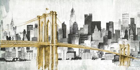 New York Skyline I Yellow Bridge no Words by Avery Tillmon art print