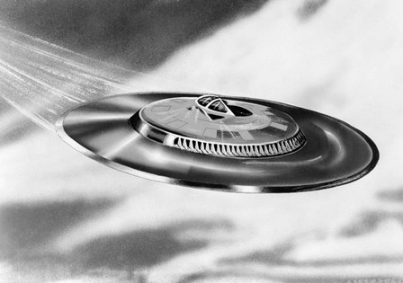 1950s Artist&#39;S Conception Ufo Flying Saucer by Vintage PI art print