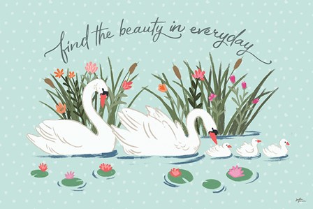 Swan Lake I Mint by Janelle Penner art print