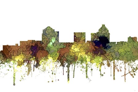 Greensboro North Carolina Skyline - Safari Buff by Marlene Watson art print