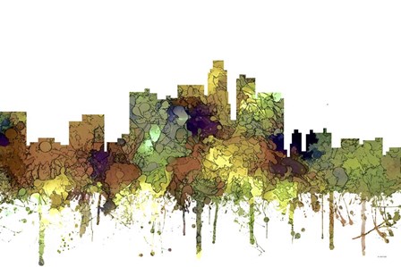 Los Angeles California Skyline - Safari Buff by Marlene Watson art print