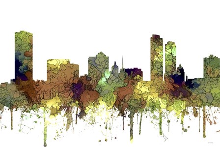 Milwaukee Wisconsin Skyline - Safari Buff by Marlene Watson art print