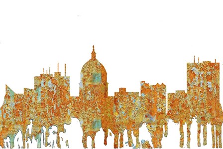 Boise Skyline 2 - Rust by Marlene Watson art print