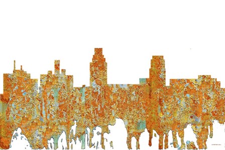 Camden New Jersey Skyline - Rust by Marlene Watson art print