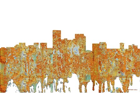 Lexington Kentucky Skyline - Rust by Marlene Watson art print