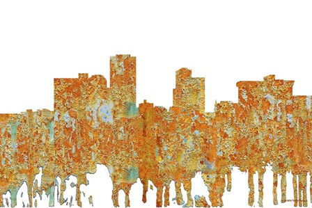 Little Rock Arkansas Skyline - Rust by Marlene Watson art print