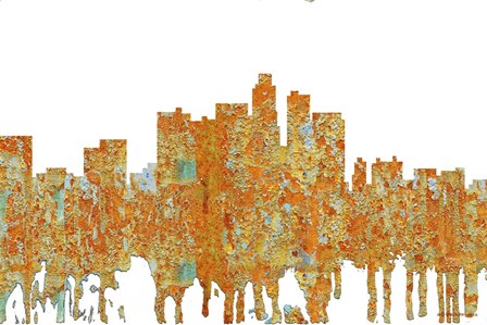 Los Angeles California Skyline - Rust by Marlene Watson art print
