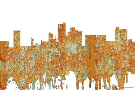 Lubbock Texas Skyline - Rust by Marlene Watson art print
