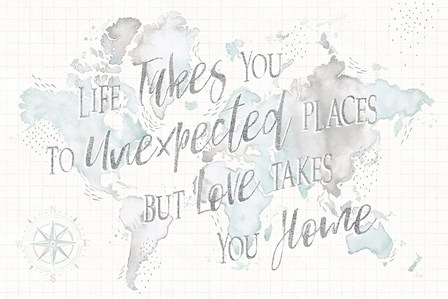 Wonderful World I Mint Unexpected Places by Laura Marshall art print