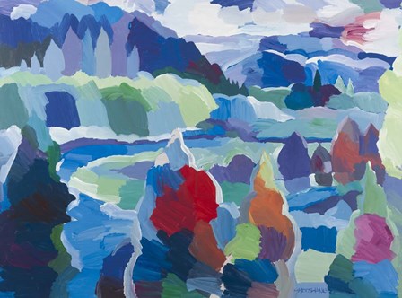 Color 'round the Bend by Hooshang Khorasani art print