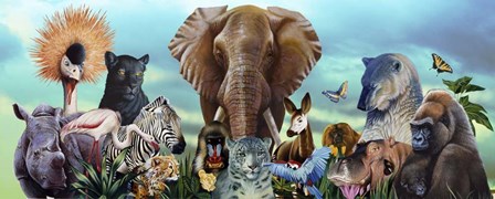 Animal Collage 4 by John Rowe art print