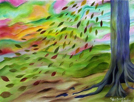 Pastel Autumn Leaves by Stephanie Analah art print