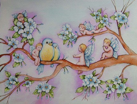 Blossom Fairies by Angie Livingstone art print