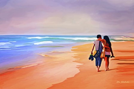 Beach Walk by Ata Alishahi art print
