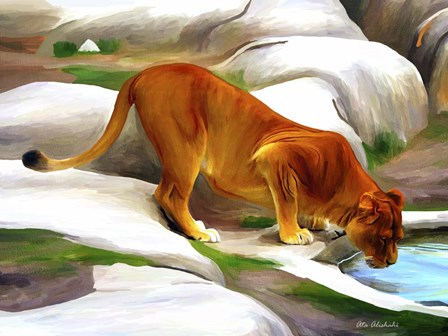 Lioness by Ata Alishahi art print
