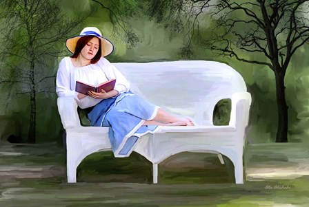A Girl Reading by Ata Alishahi art print