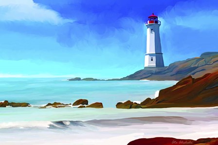 White Lighthouse by Ata Alishahi art print