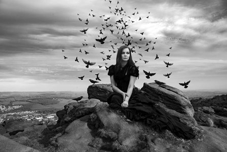 Black Bird Queen by Ata Alishahi art print