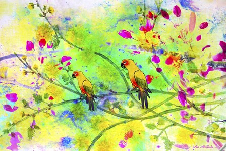 Parrot Forest by Ata Alishahi art print