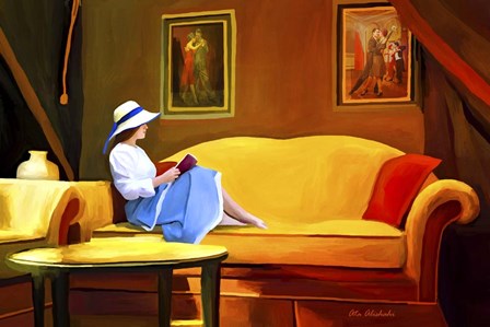 Lady Reading 1 by Ata Alishahi art print