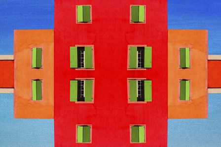 Red Building by Ata Alishahi art print