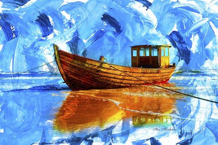 Yellow Boat A2 by Ata Alishahi art print