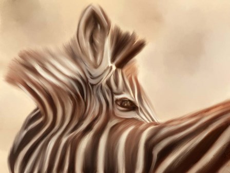 Zebra Looking Over Shoulder by Susan Michal art print