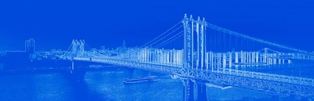 Manhattan Bridge in Blue by Panoramic Images art print