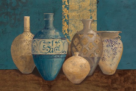 Aegean Vessels on Turquoise by Avery Tillmon art print
