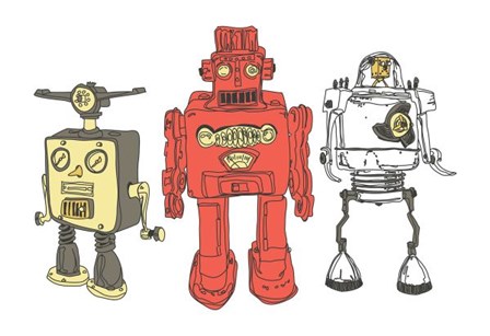 Three Robots by Paul McCreery art print