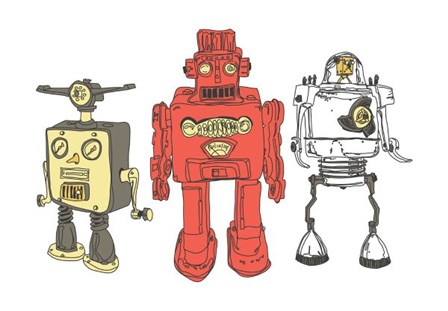 Three Robots by Paul McCreery art print