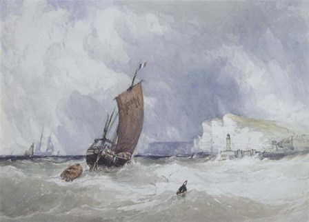 Pilot Boat Off Feecamp, Normandy by Charles Burton Barber art print