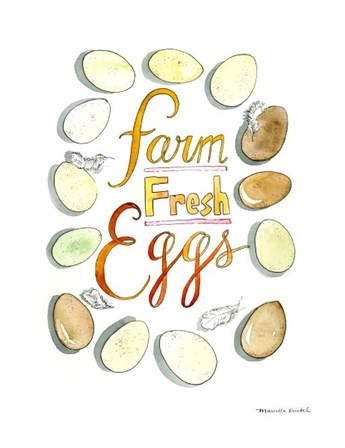 Farm Fresh Eggs by Marcella Kriebel art print