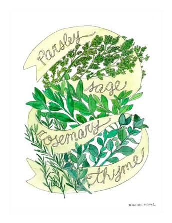 Parsley Sage Rosemary Thyme by Marcella Kriebel art print