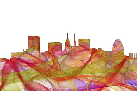 Baltimore Maryland Skyline. - Summer Swirl by Marlene Watson art print