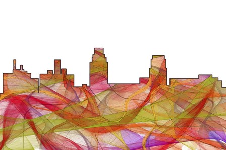 Camden New Jersey Skyline-Summer Swirl by Marlene Watson art print