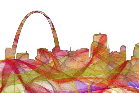 Gateway Arch St Louis Missouri Skyline - Summer Swirl by Marlene Watson art print