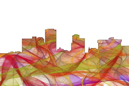Little Rock Arkansas Skyline - Summer Swirl by Marlene Watson art print